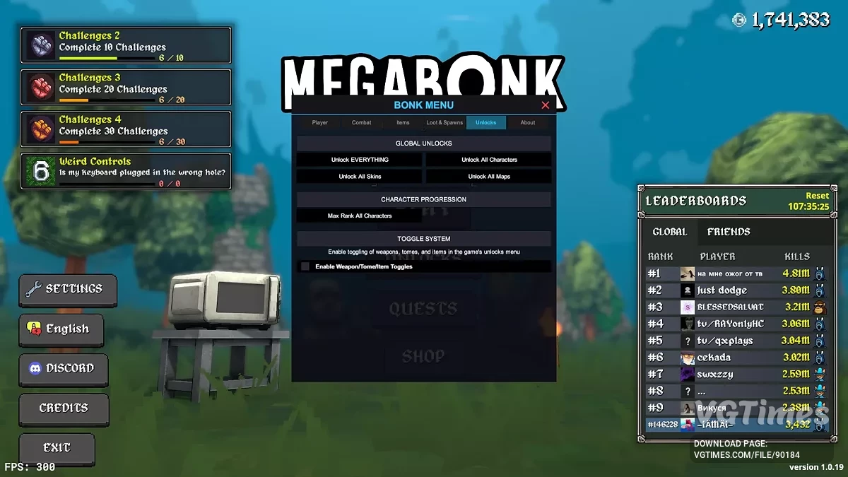 Megabonk — BonkMenu [1.0.3.1] — меню модов
