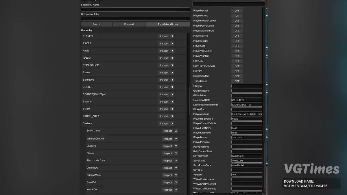 My Winter Car — Developer Toolset — полный набор встроенных инструментов разработчика