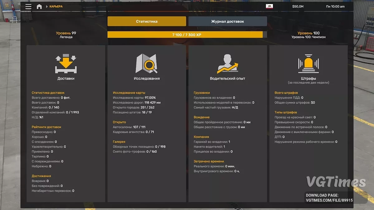 American Truck Simulator — Компания 0%, дороги 97% [1.57.2.0 + DLC]