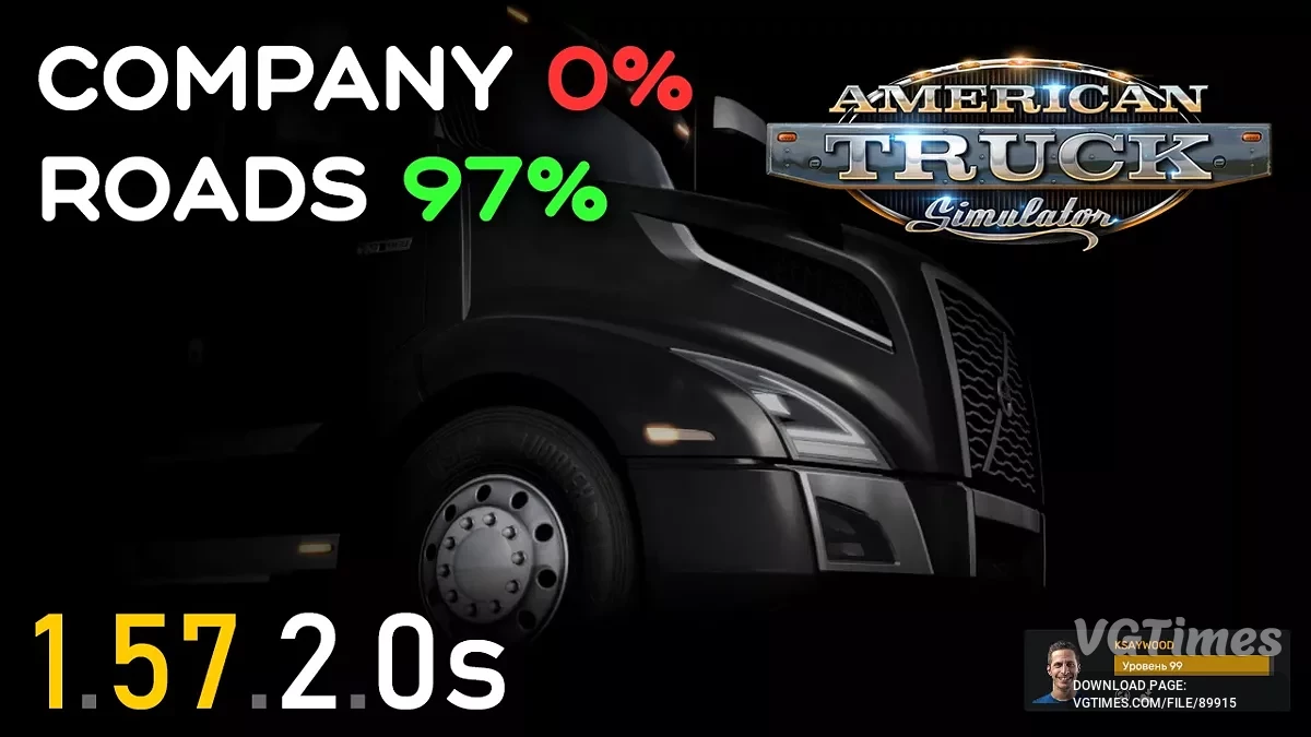 American Truck Simulator — Компания 0%, дороги 97% [1.57.2.0 + DLC]