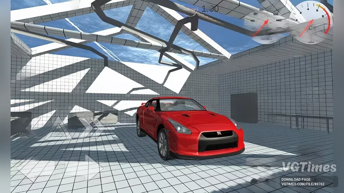 Simple Car Crash Physics Sim — Nissan GT-R R35