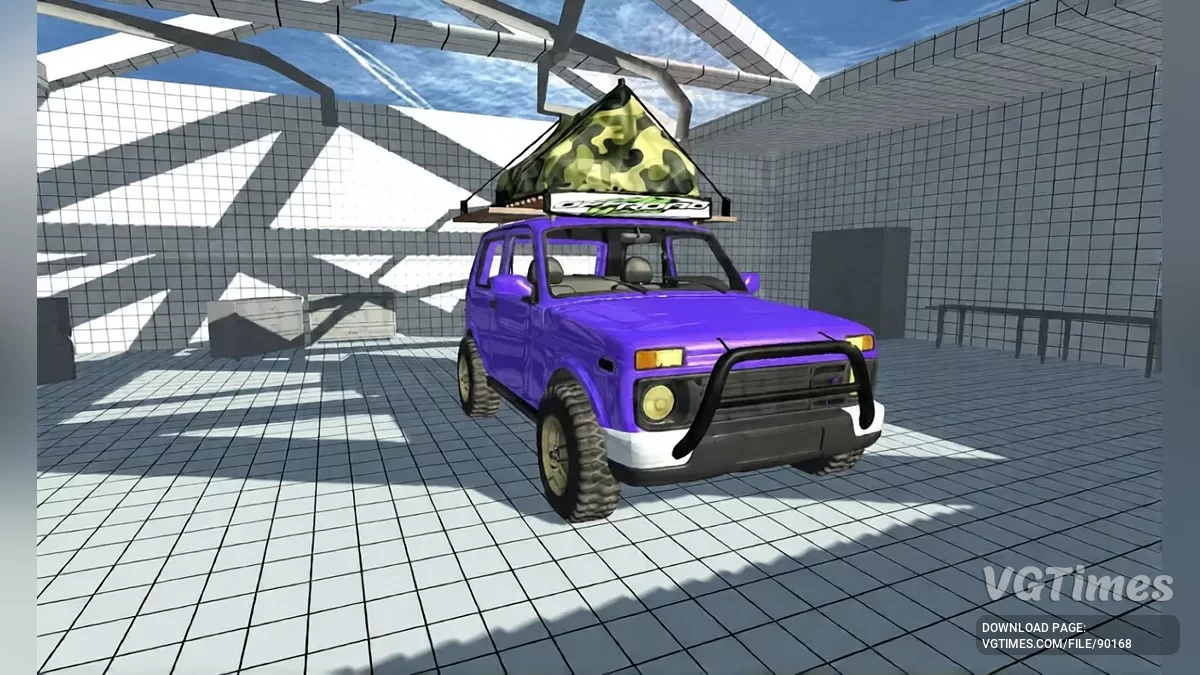 Simple Car Crash Physics Sim — Нива Урбан со спальником-палаткой