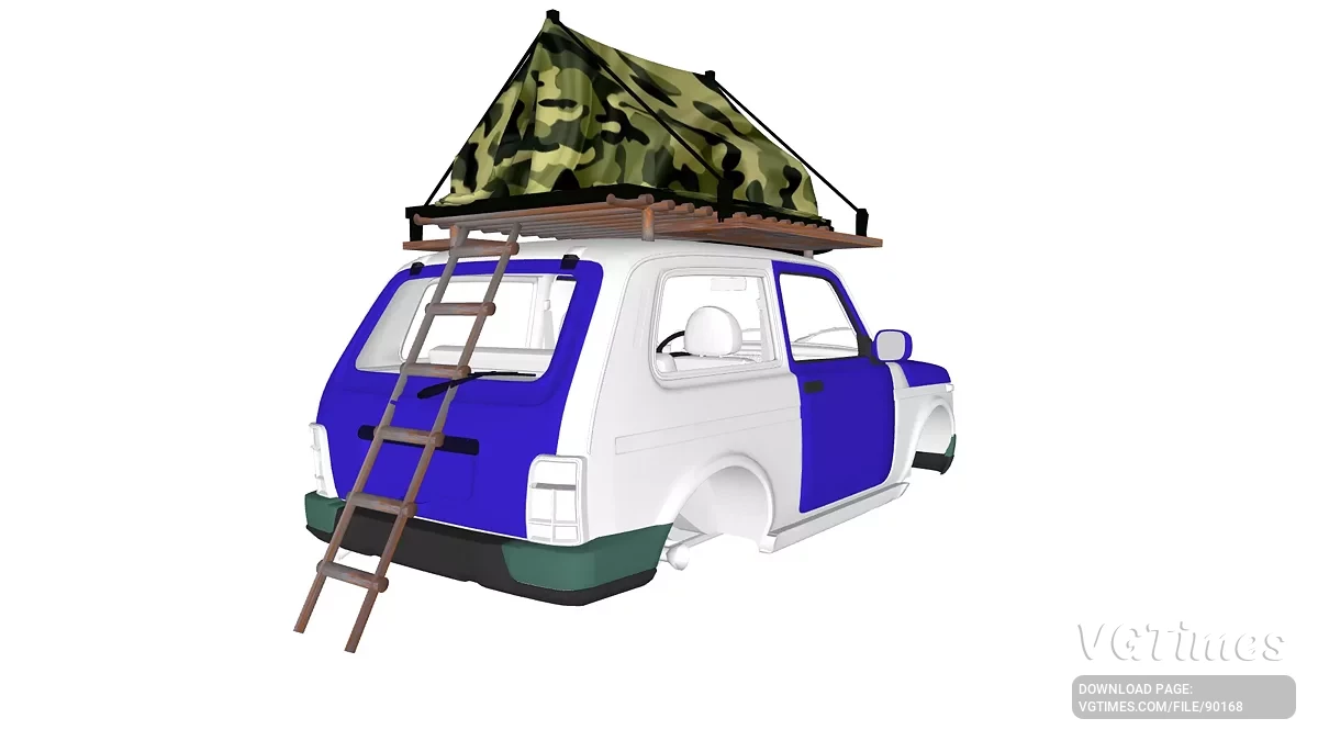 Simple Car Crash Physics Sim — Нива Урбан со спальником-палаткой