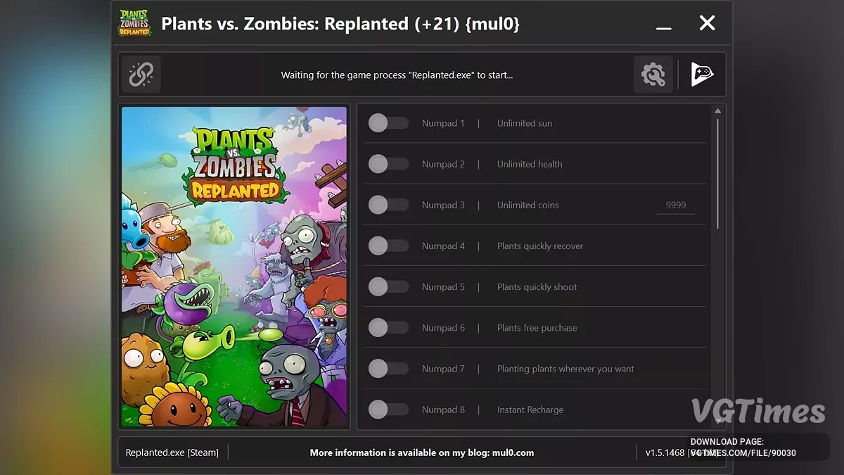 Plants vs. Zombies Replanted — Трейнер (+21) [v1.5.1468]