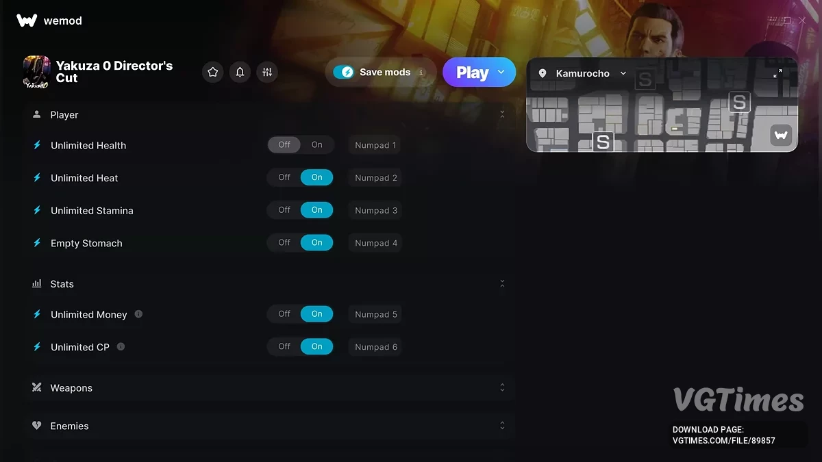 Yakuza 0 Director&#039;s Cut — Трейнер (+12)