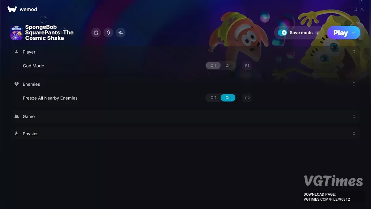 SpongeBob SquarePants: The Cosmic Shake — Трейнер (+13)