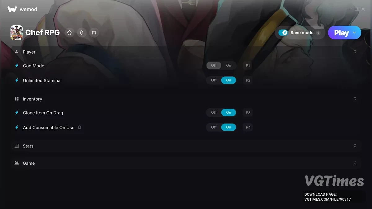 Chef RPG — Трейнер (+15)