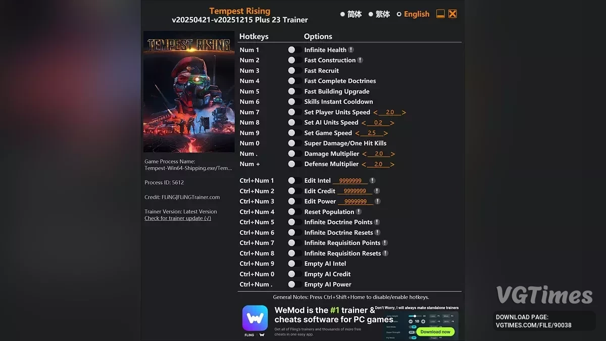 Tempest Rising — Трейнер (+23) [UPD: 21.04.2025 - UPD: 15.12.2025]