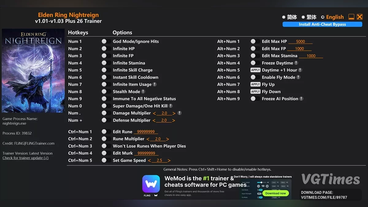 Elden Ring Nightreign — Трейнер (+26) [1.01 - 1.03]