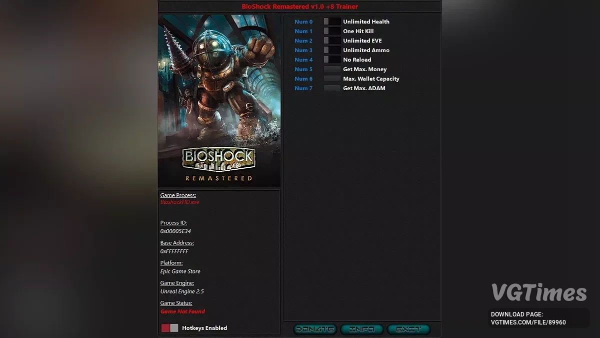 BioShock Remastered — Трейнер (+8) [1.0/Epic]