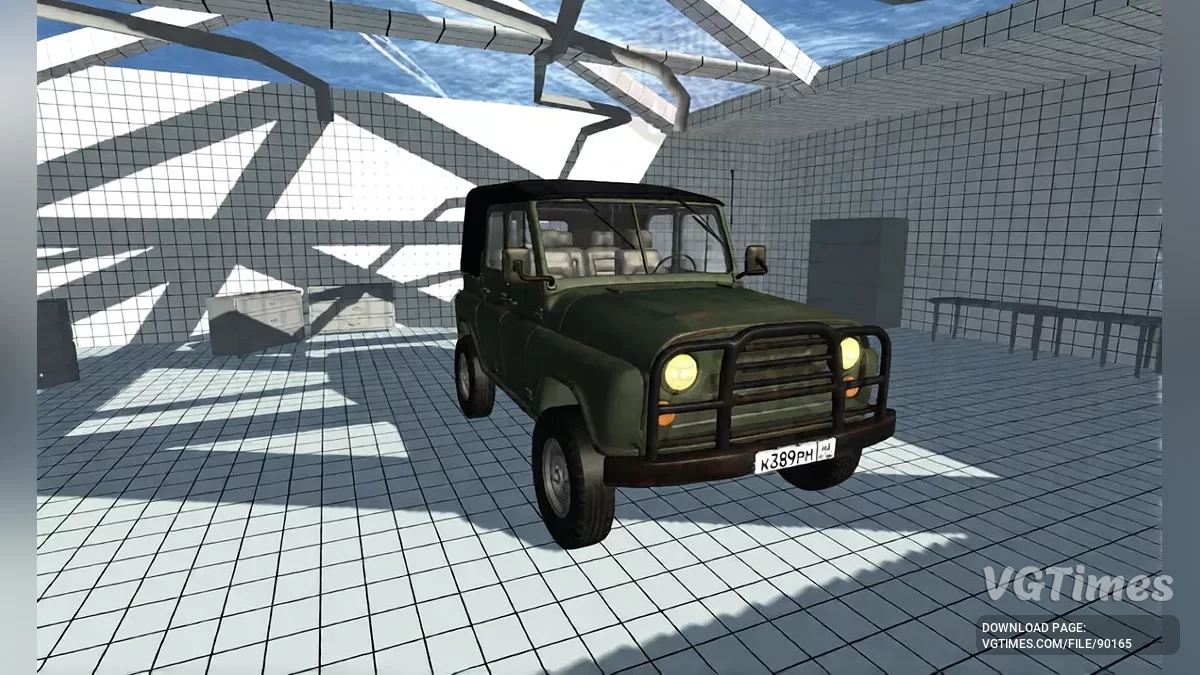 Simple Car Crash Physics Sim — Военный УАЗ Хантер с тентом