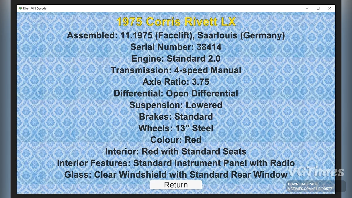 My Winter Car — Corris Rivett VIN Decoder — генератор VIN-кодов