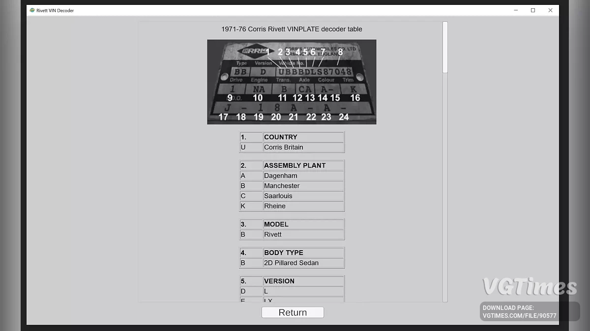 My Winter Car — Corris Rivett VIN Decoder — генератор VIN-кодов