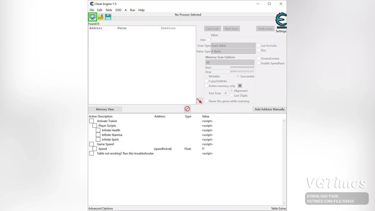 Таблица для Cheat Engine