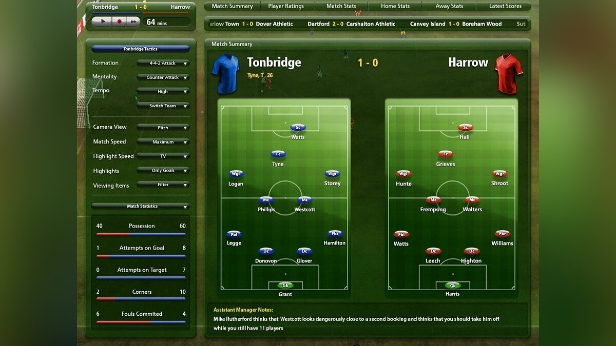 Ranking match. Championship Manager 2010. Championship Manager 2008. Football Manager 2010 Tactics. Match stats.