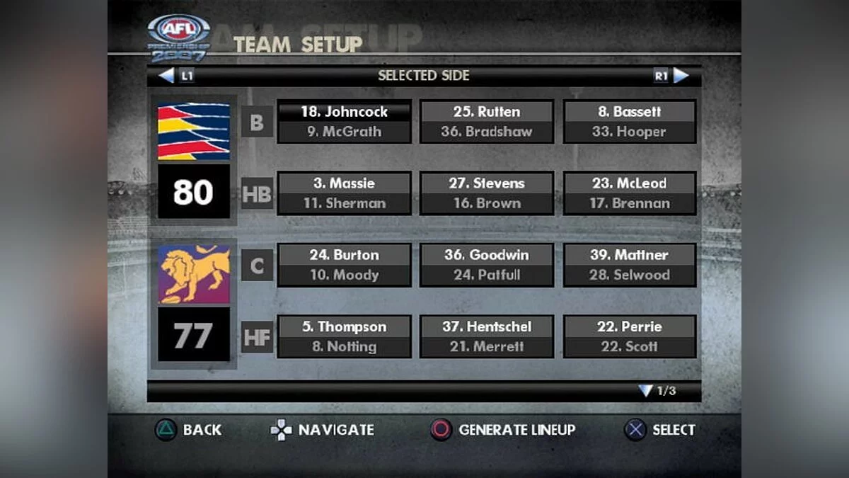 Скриншоты из AFL Premiership 2007