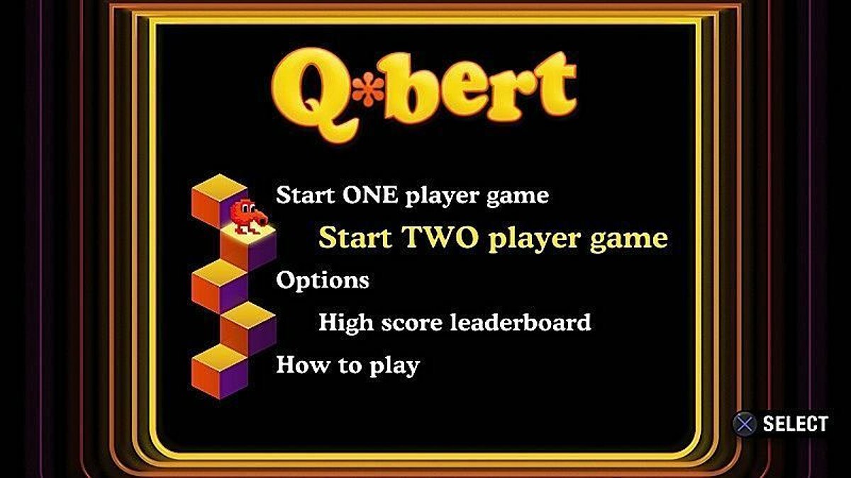 Player 1 start. Q Bert обложка ps1. Меню бля игры Берт. Q*Bert (1999 Video game). Bert bos.