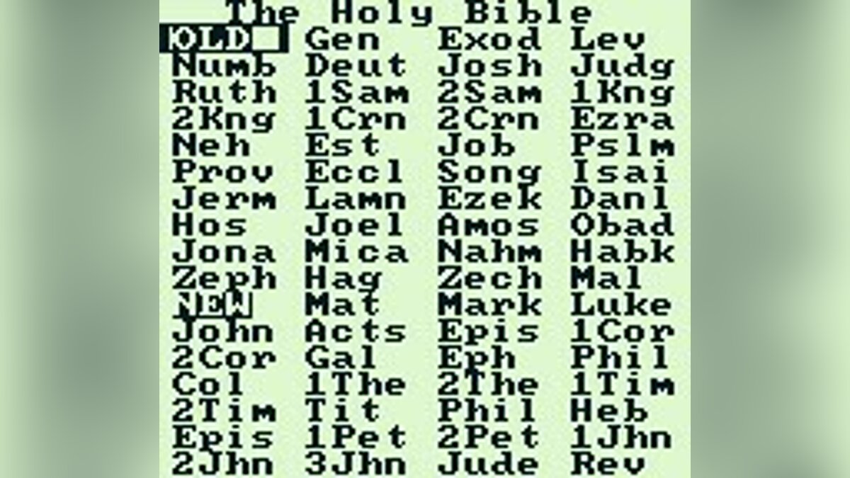 King James Bible For Use On Game Boy - что это за игра, трейлер, системные  требования, отзывы и оценки, цены и скидки, гайды и прохождение, похожие  игры