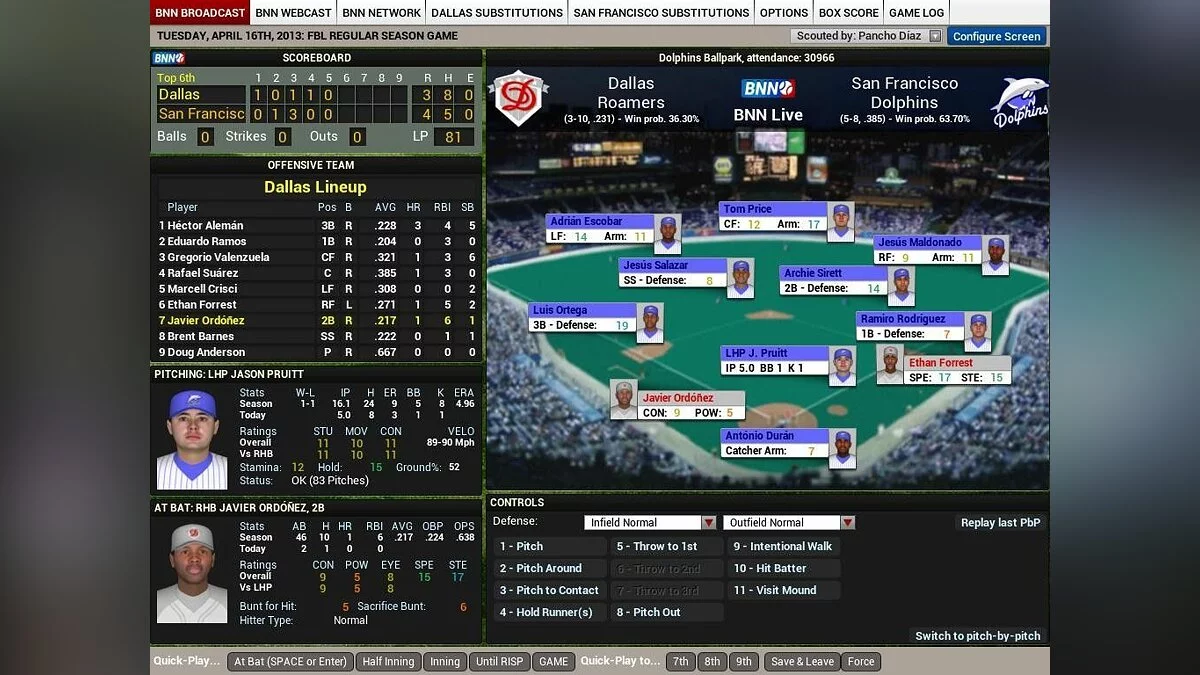Скриншоты из Out of the Park Baseball 14
