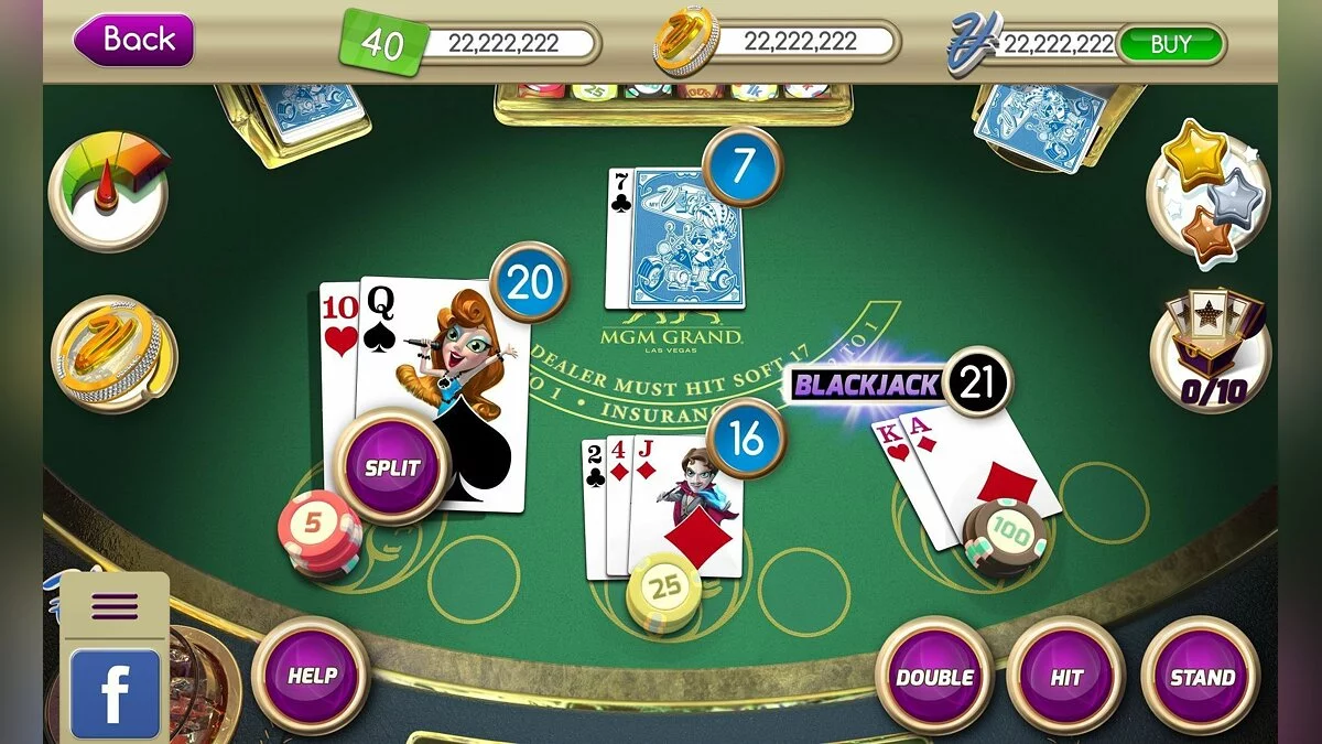 Скриншоты из myVEGAS Blackjack