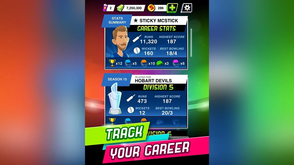 Скриншоты из Stick Cricket Super League