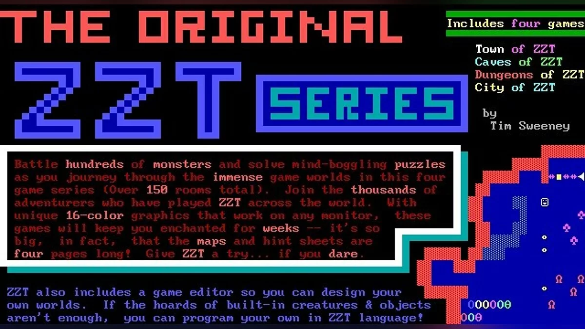 Скриншоты из ZZT