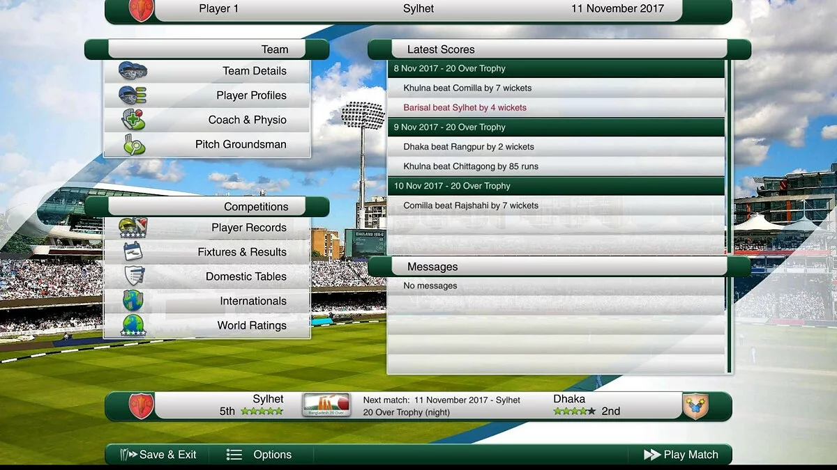 Скриншоты из Cricket Captain 2017