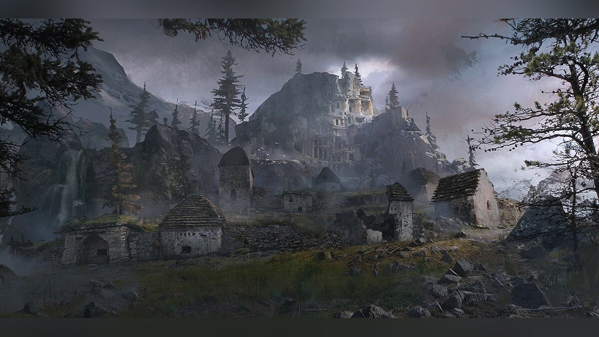 Деревня в горах средневековье