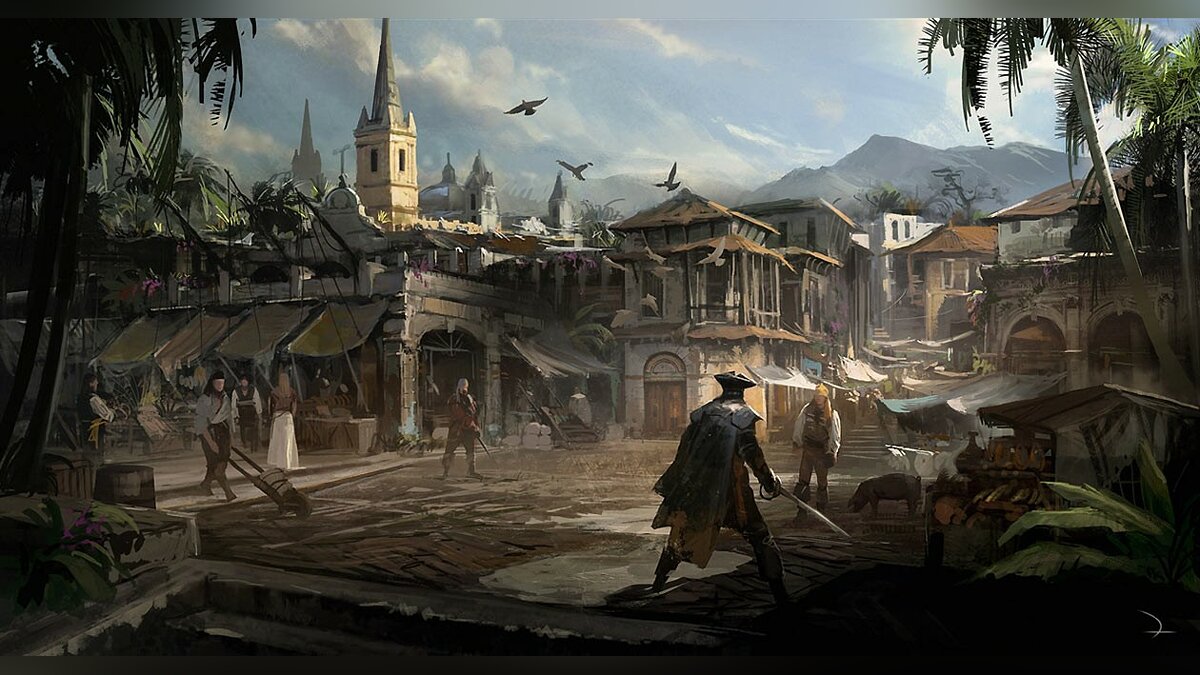 Концепт арт Assassins Creed Black Flag город