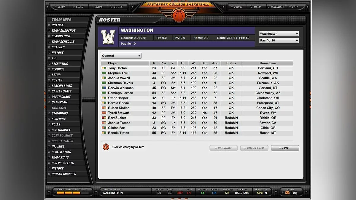 Скриншоты из Fast Break College Basketball