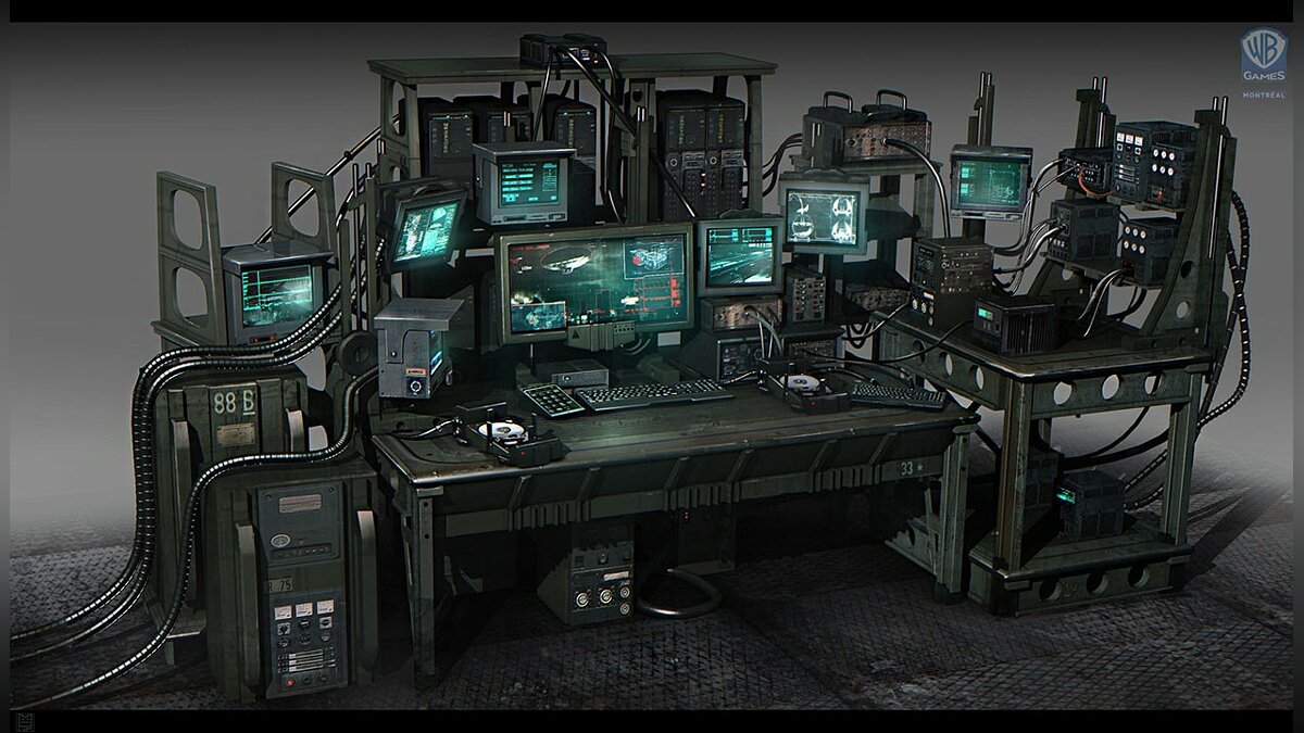 Компьютерный стол в стиле киберпанк