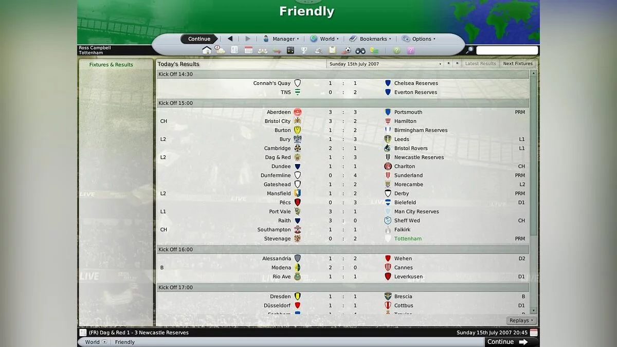 Скриншоты из Football Manager 2008