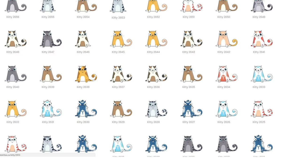 Скриншоты из CryptoKitties