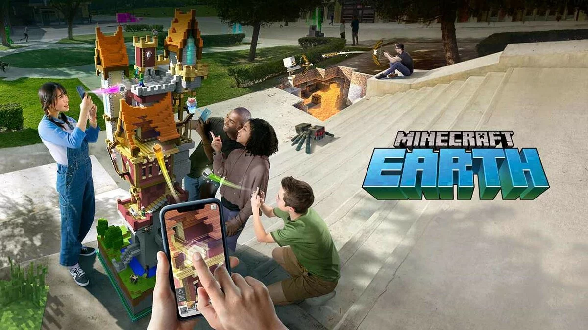 Арт из Minecraft Earth