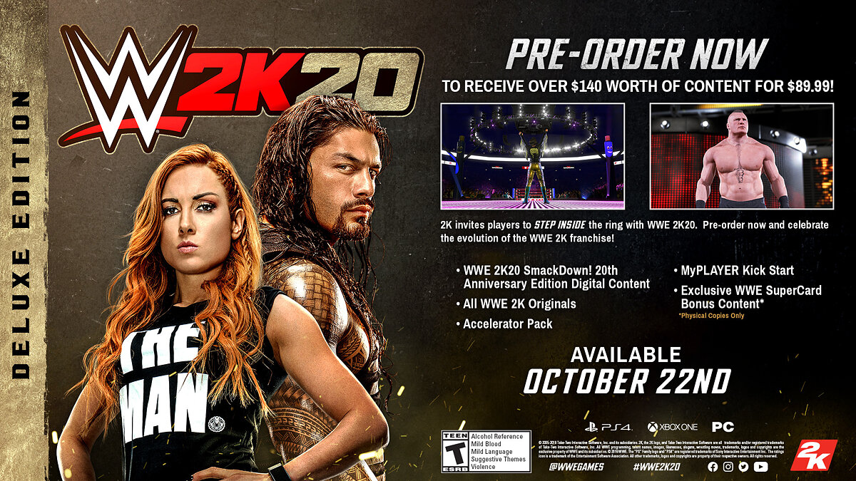 WWE 2K20 - что это за игра, трейлер, системные требования, отзывы и оценки,  цены и скидки, гайды и прохождение, похожие игры