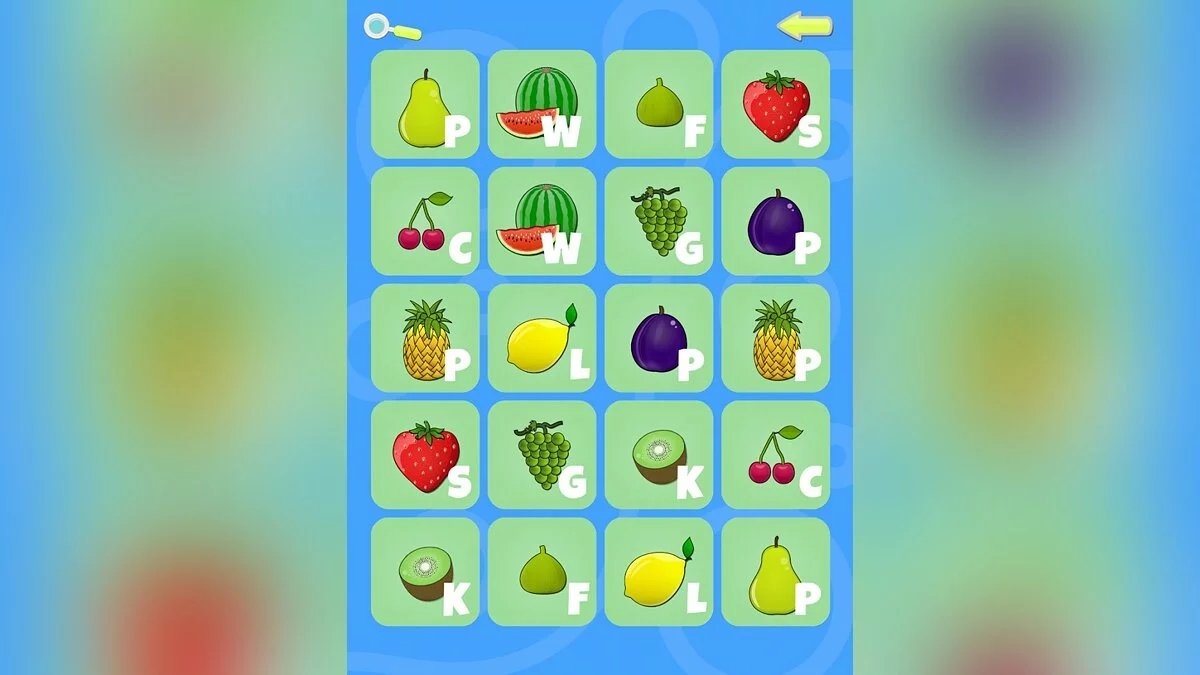 Скриншоты из Memory Match Fruits Vegetables