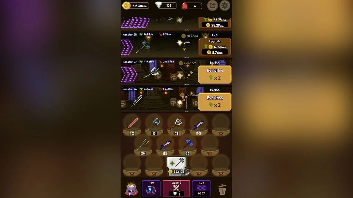 Скриншоты из WeaponWar: Idle Merge Weapon