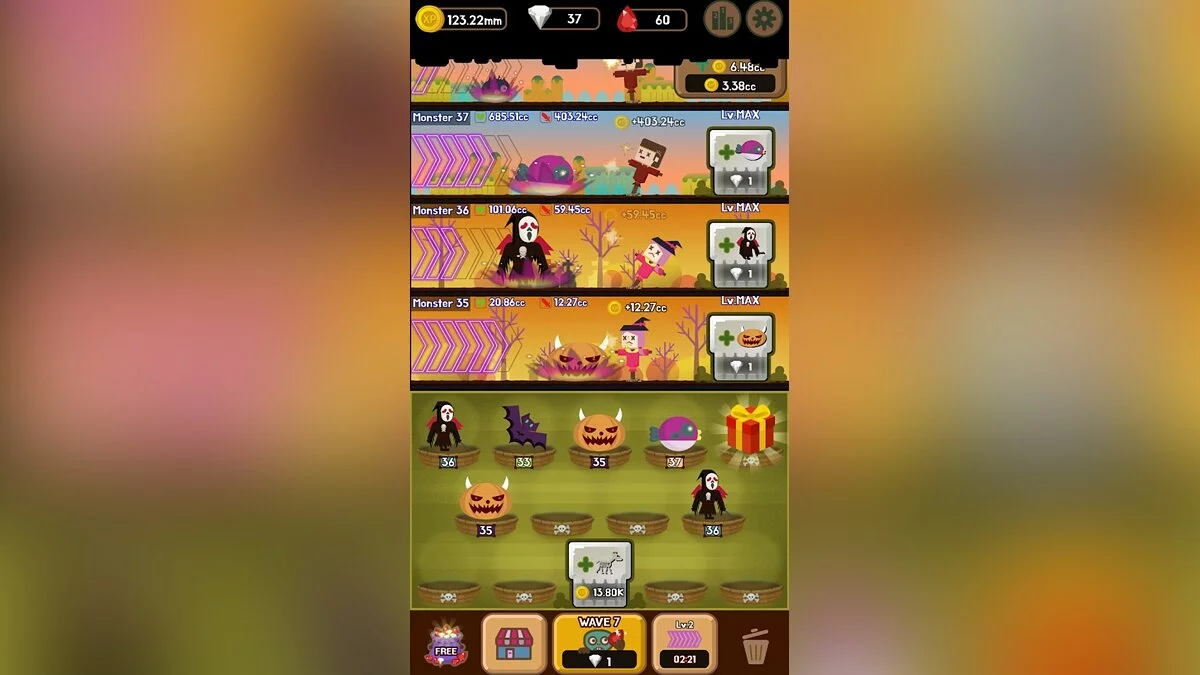 Скриншоты из DungeonMon: Idle Merge Monster
