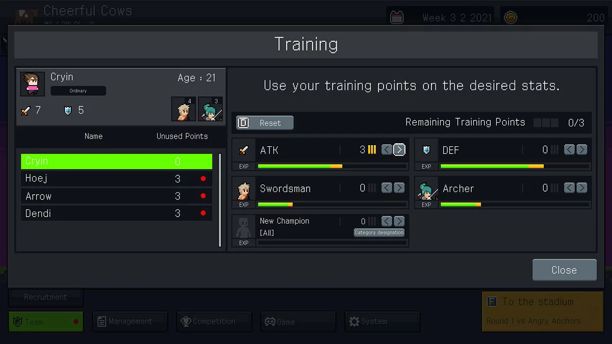 Скриншоты из Teamfight Manager