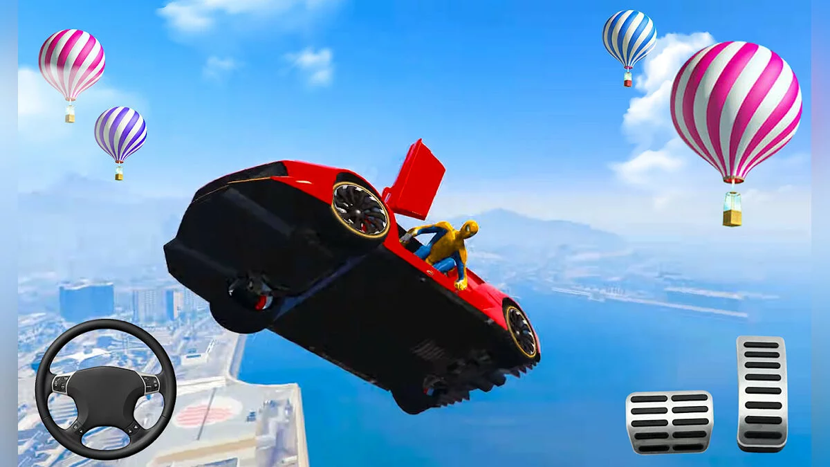 Скриншоты из Superhero Car Stunts - Racing Car Games