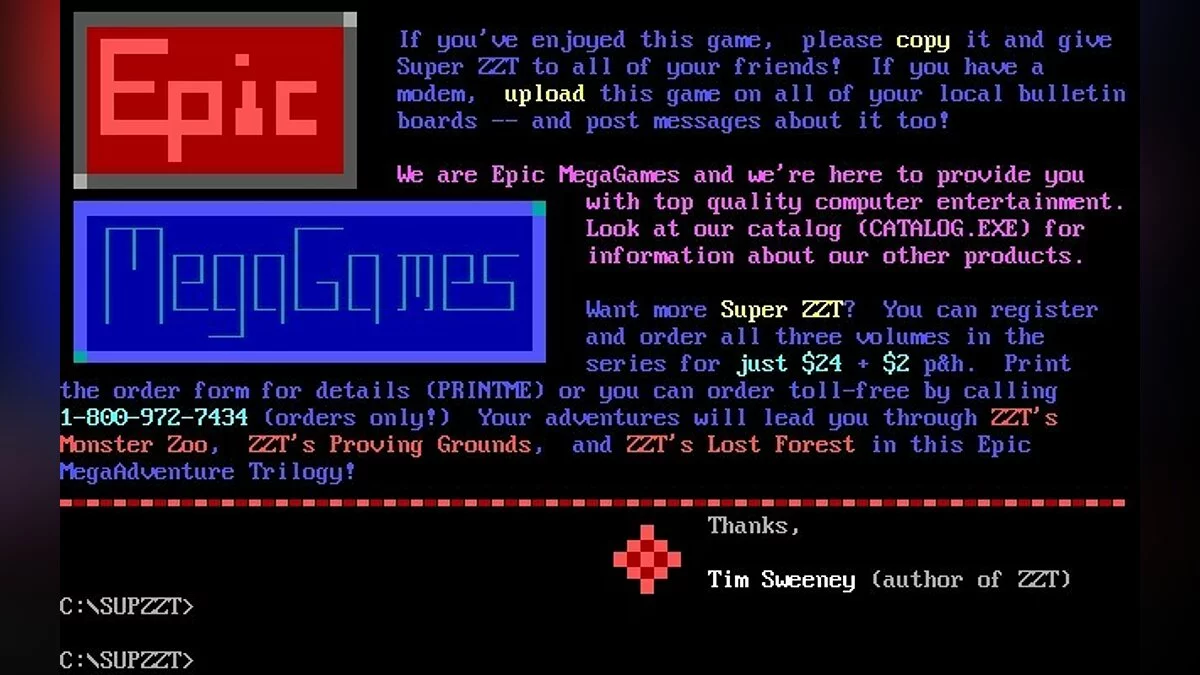 Скриншоты из Super ZZT