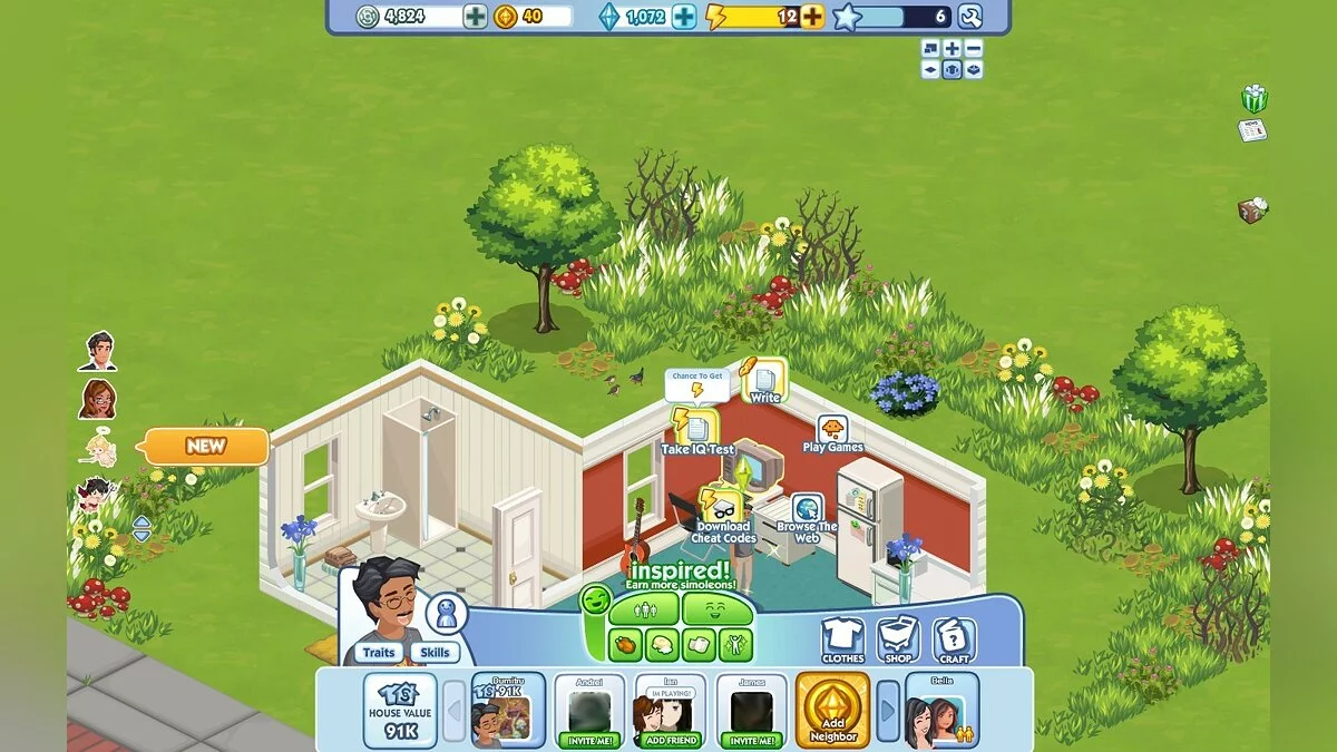 Скриншоты из Sims Social