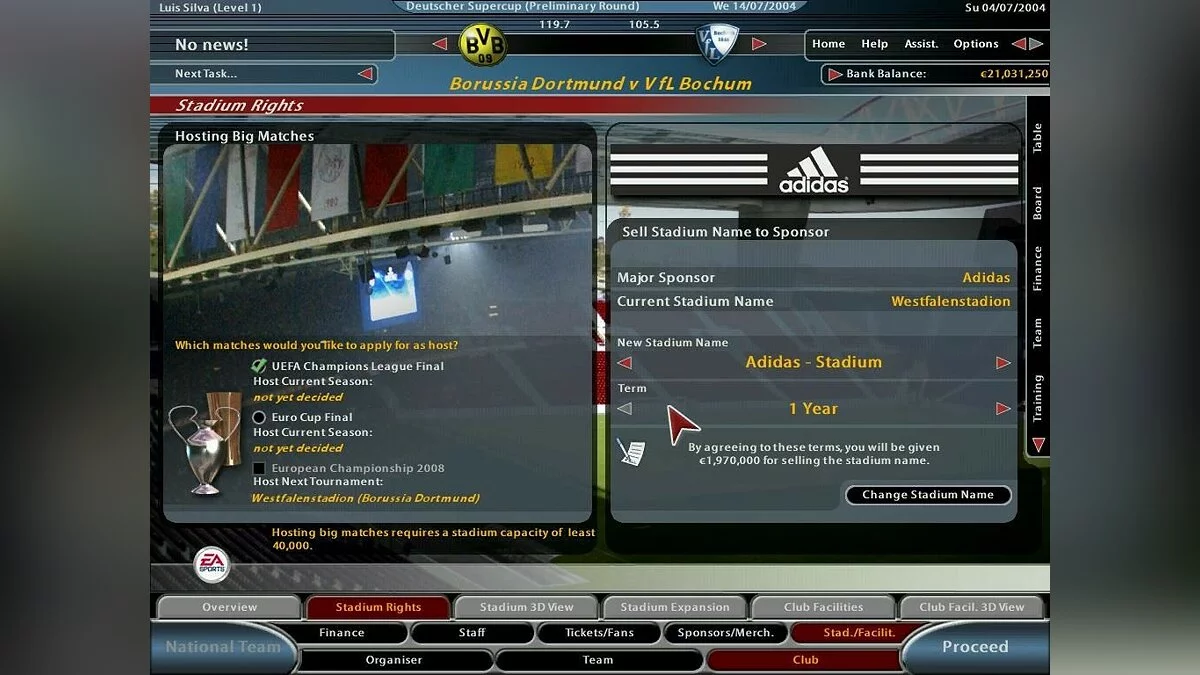 Скриншоты из Total Club Manager 2005