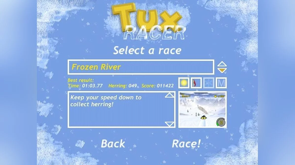 Скриншоты из Tux Racer