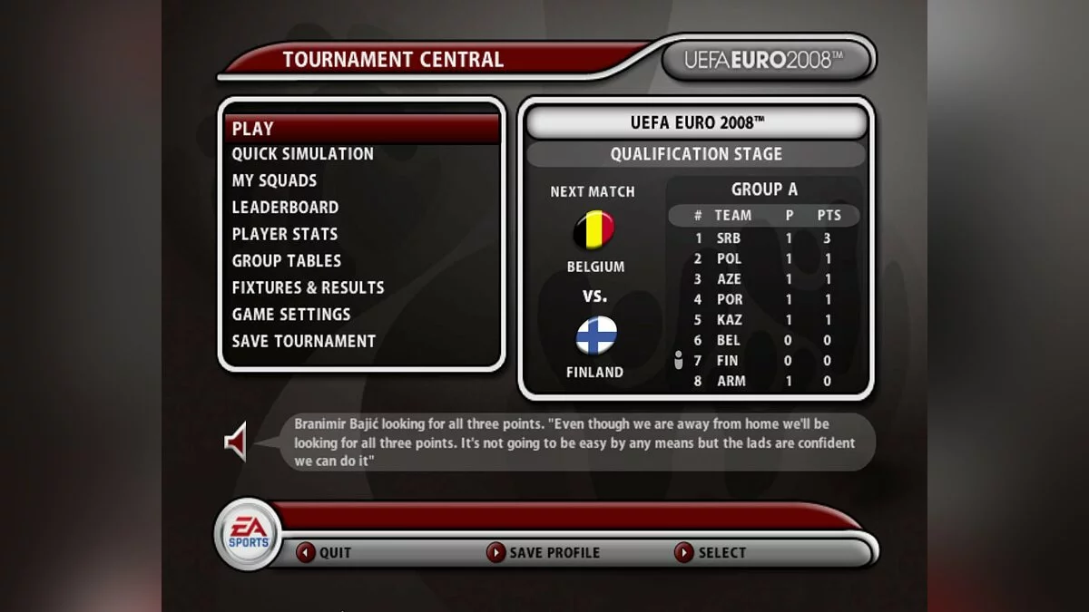 Скриншоты из UEFA Euro 2008