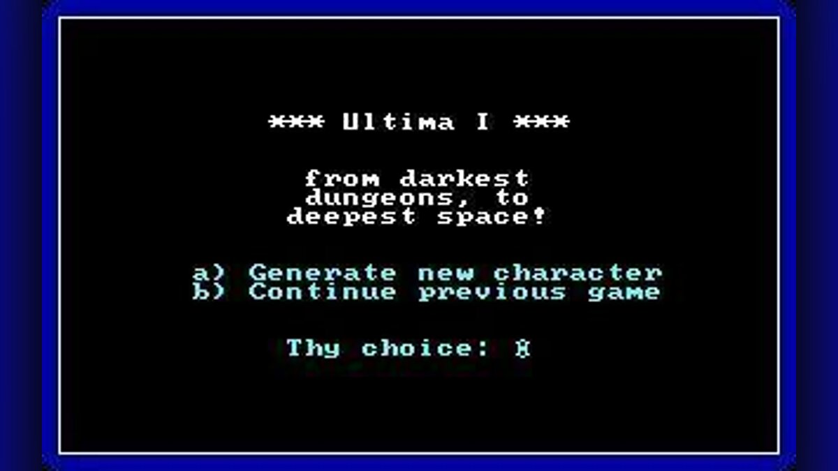 Ultima 1. Ultima i: the first age of Darkness. Ultima i: the first age of Darkness 1981. Ultima 1981.