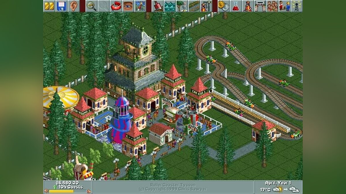 Игра парк. Rollercoaster Tycoon 1999. Карусельный Магнат игра. Tycoon 2000. Лунапарк игра 1999.