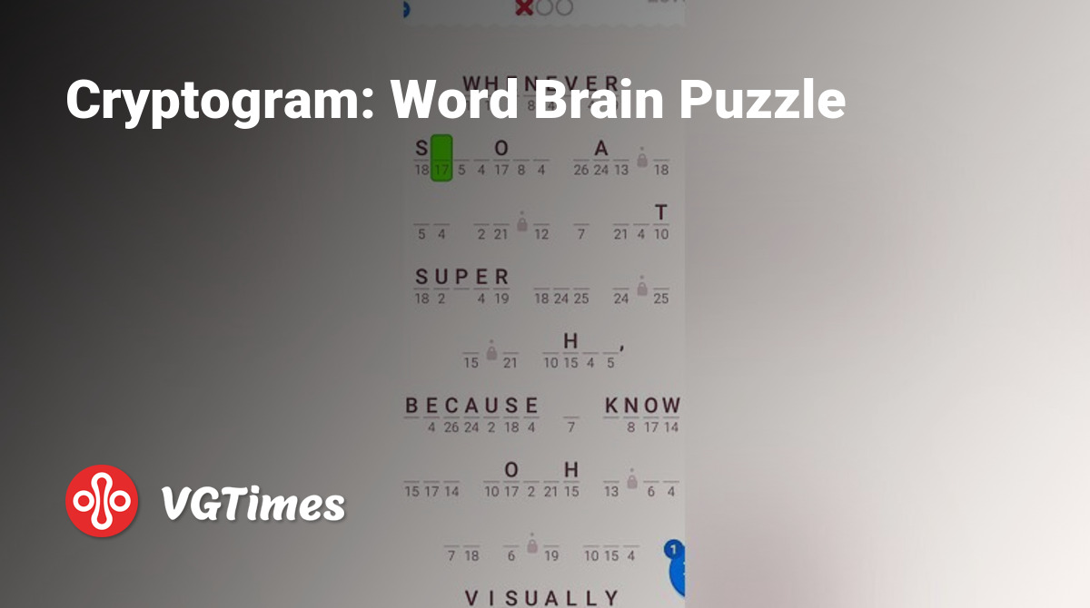 Cryptogram: Word Brain Puzzle - что это за игра, трейлер, системные  требования, отзывы и оценки, цены и скидки, гайды и прохождение, похожие  игры