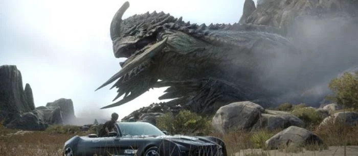 На скриншоте Final Fantasy XV расположился гигантский человек-змея