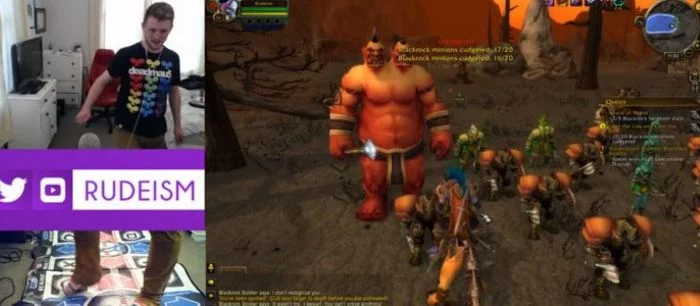 Парень взялся пройти World of Warcraft на танцевальном коврике